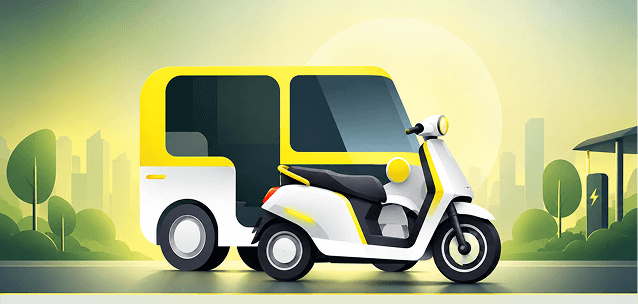 Electric scooter and auto rickshaw ready to ride after a battery swap