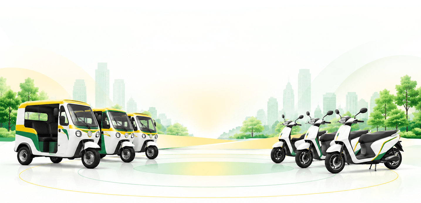 Fleet of electric autos and scooters
