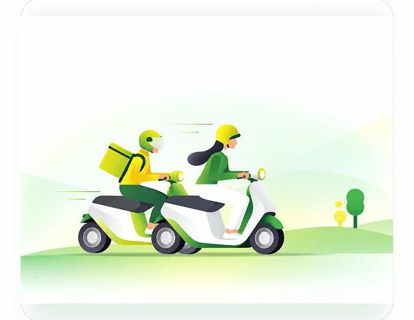 Electric delivery partners riding battery swapping-enabled vehicles
